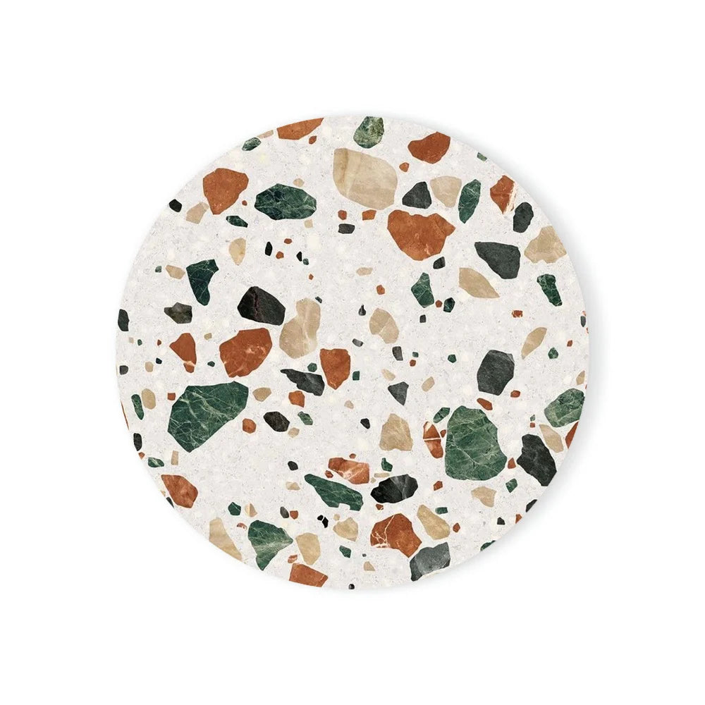 coasters terrazzo blanc vert moderne respectueux environnement noir beige marron opaques