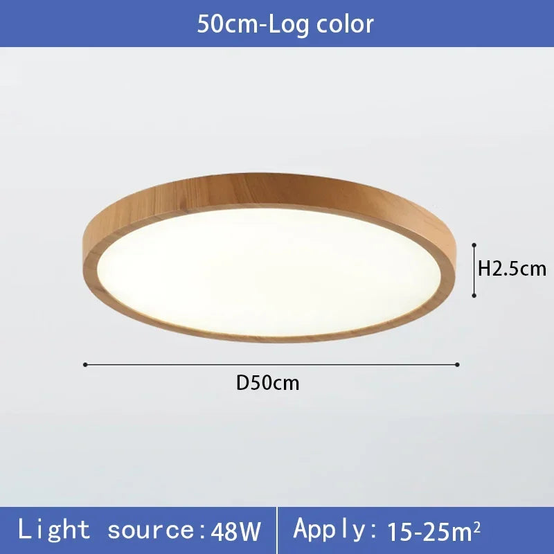 lampe moderne bois grainé blanc led surface ultrafine chambre salon cuisine