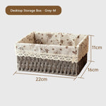 paniers rangement tissés imitation rattan floral beiges rustiques boho chic multifonctionnels stockage