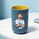tasse unisexe moderne messi football bleu clair tasse eau brosse dents salle bain ornement