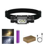 lampe torche rechargeable led uv blanc rouge verte bleue pêche chasse ceinture moderne