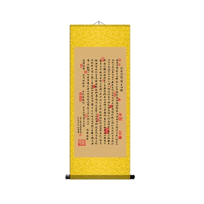 affiche murale calligraphie bouddhiste illustrations religieuses motifs floraux suspendue clips suspension traditionnel