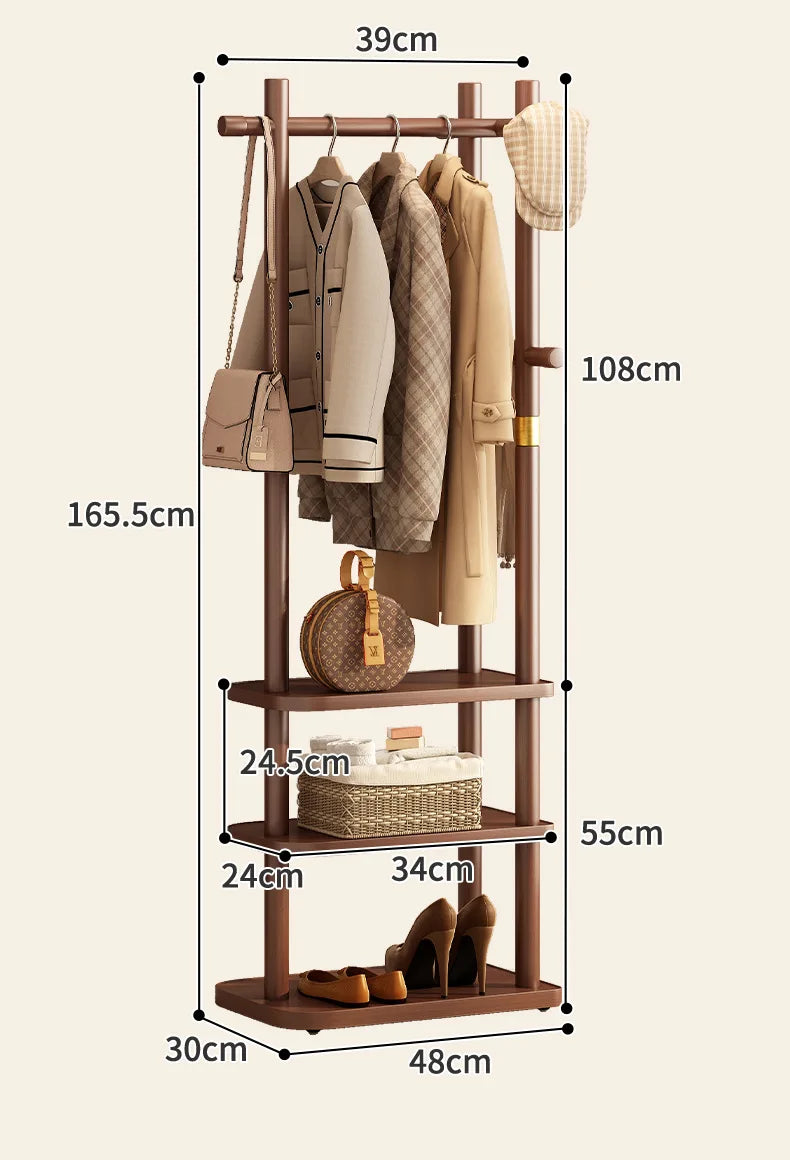 armoire manteaux bois chêne moderne marron clair lisse rangement manteaux sacs chaussures accessoires