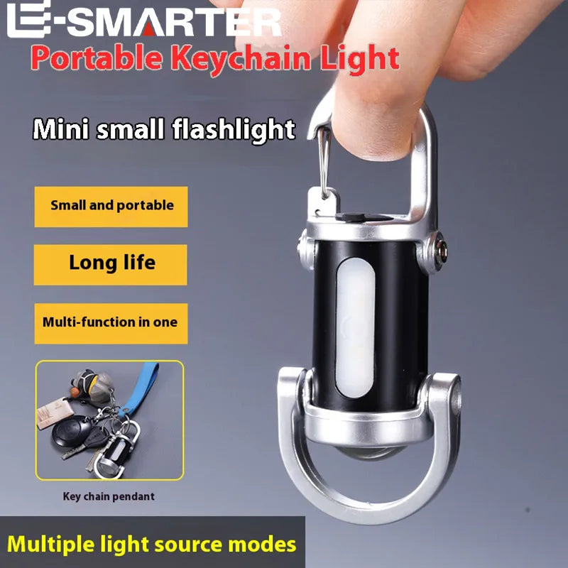 lampe poche rechargeable 800 lumens keychain noir anneaux porte clés modes contrôle moderne compact
