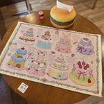 nappes décoratives kawaii fleurs gâteaux multicolores table fêtes extérieur