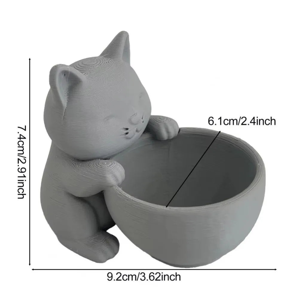 pots fleurs forme chat noir blanc gris succulentes drainage moderne