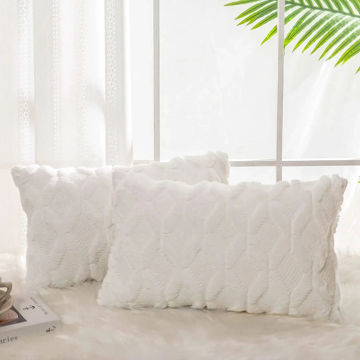 coussin carré blanc rayures diagonales moderne décoration intérieur 30x50cm machine wash hand wash
