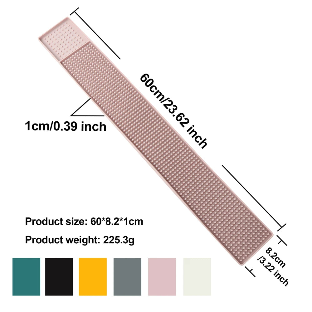 tapis bar silicone perforé moderne noir gris rose blanc perforations respectueux environnement