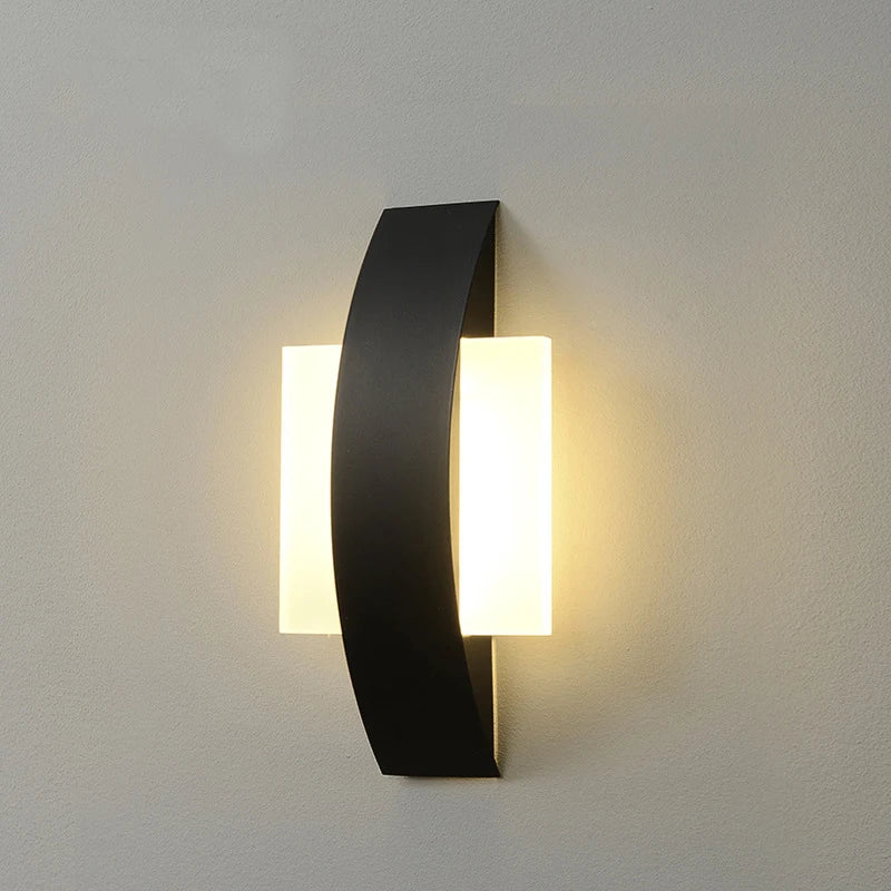 lampe murale moderne noir blanc plaque acrylique led chambre étude salle bain