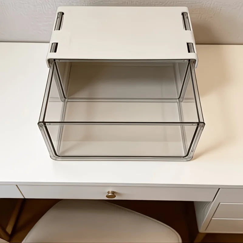 boîtes rangement sous meuble transparent clips modernes rangement bouteilles bâtonnets optimisation espace élégant pratique