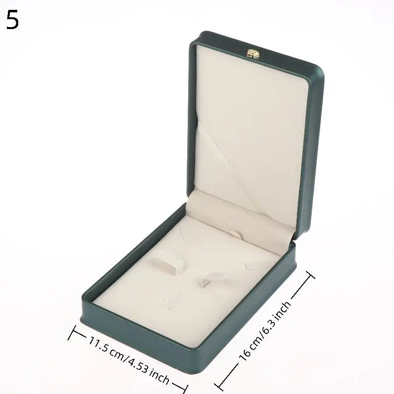 boîte rangement bijoux vert foncé dorés bracelet collier bague boucles d'oreilles classique organiser exposé