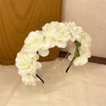 couronne fleurs artificielles bohème rouge rose blanche violette cheveux décoration mariage anniversaireintérieur