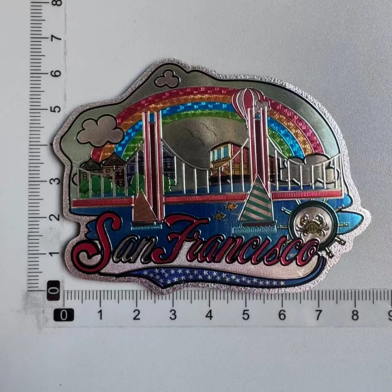 aimant réfrigérateur décoration voyage monuments américains villes californie souvenir magnetique pvc souple graphique