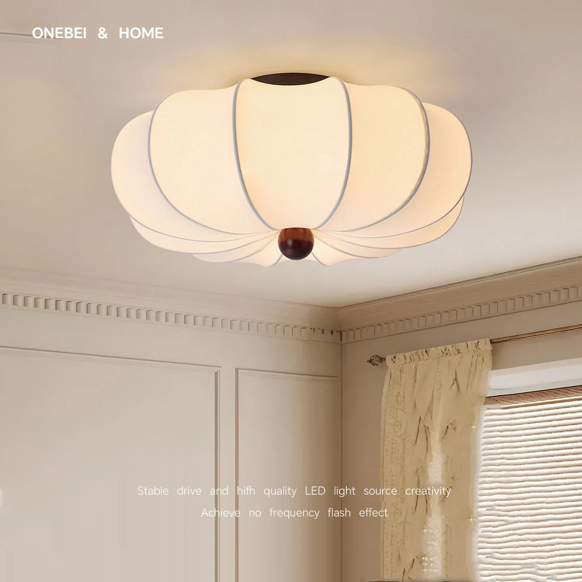 lampe moderne fer blanc brun rayures noires texture mat maison chambre coucher led sources
