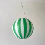 Suspension lumineuse moderne rayées horizontales blanc rouge verte pince dorée chambre salon étude