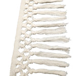 ruban macramé blanc motifs géométriques boho artisanal 15.5cm large franges coton tissu