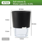 pot auto arrosant blanc transparent moderne bassin d'eau cordons absorbants drainage