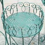 présentoirs plantes métal ajouré spirales vert turquoise décoration jardin vintage romantique