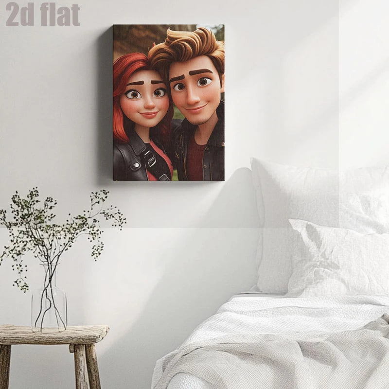 imprimé mural personnages animés noir blanc rouge marron clair beige clips opacité plat
