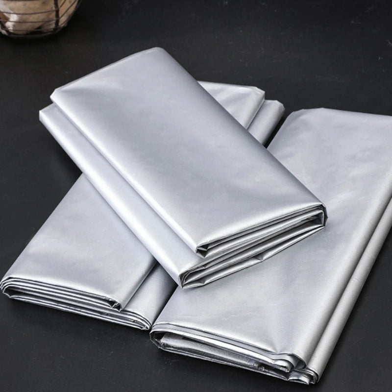 rideau fenêtre polyester argenté opaque double face anti uv largeur 145cm 175cm 195cm bloque