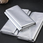 rideau fenêtre polyester argenté opaque double face anti uv largeur 145cm 175cm 195cm bloque