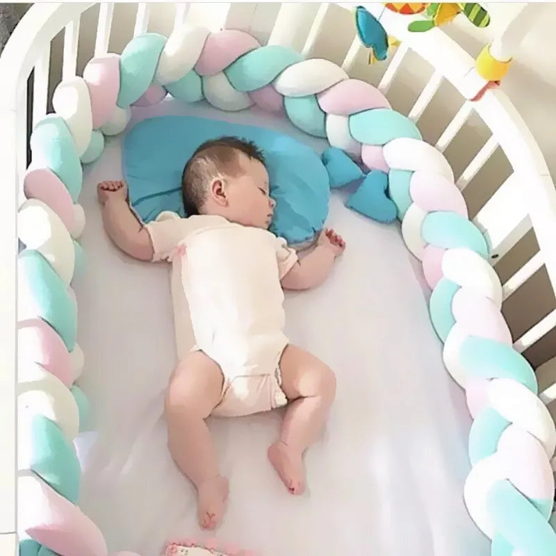 coussin sécurité lit bébé coton doux torsade protecteur berceau décoratif moderne enfant nouveau