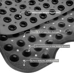 tapis bain antidérapant noir texturé surface ventouses 40x101cm moderne salle bain