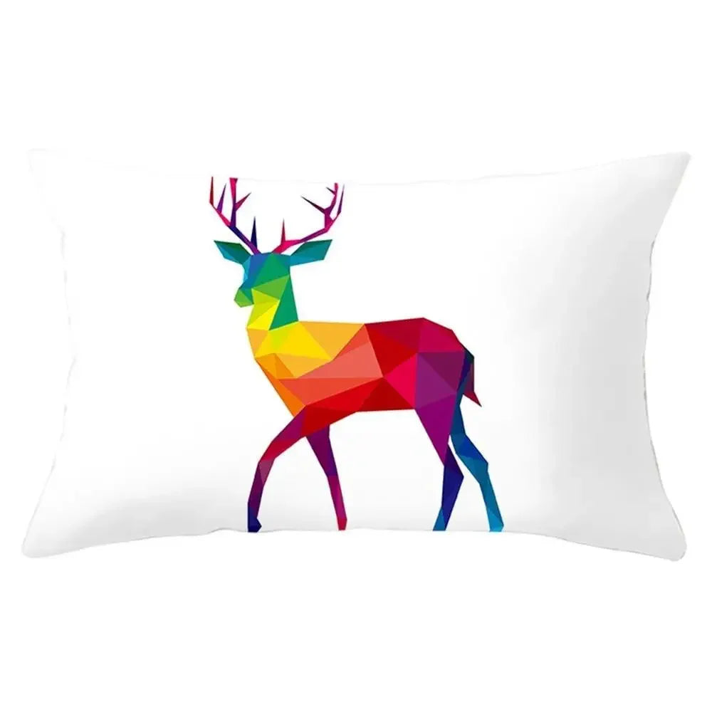 coussin rectangulaire géométrique multicolore décoration intérieure moderne polyester confortable 30x50cm fixations