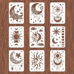 stencils blanc noir lune soleil étoiles papillons floral adhésif artisanal décoration scrapbooking