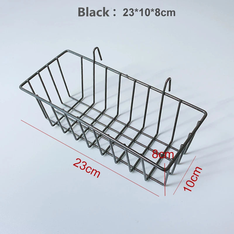 grille métallique moderne suspension murale bacs blanc noir reticule