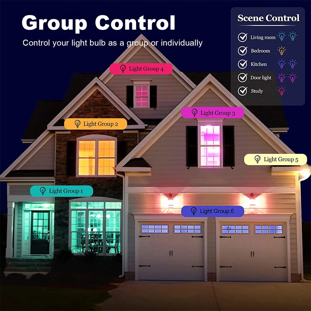 ampoule led e27 multicolore wifi bluetooth blanc chaud moderne
