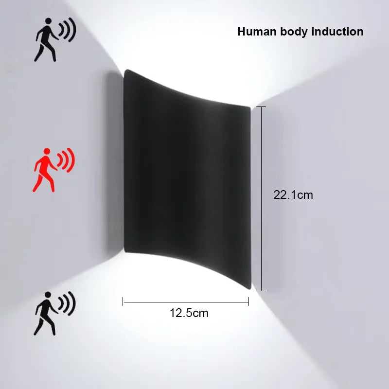 applique murale moderne led noir mat extérieure ip65 hydrofuge 6w 220v