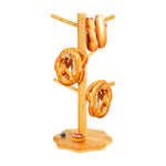 présentoir arbre bois rustique support cuisine réutilisable pretzels croissants muffins 33cm beige clair