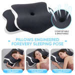 coussin sommeil mousse mémoire forme ergonomique gris blanc support cou voyage massage lit