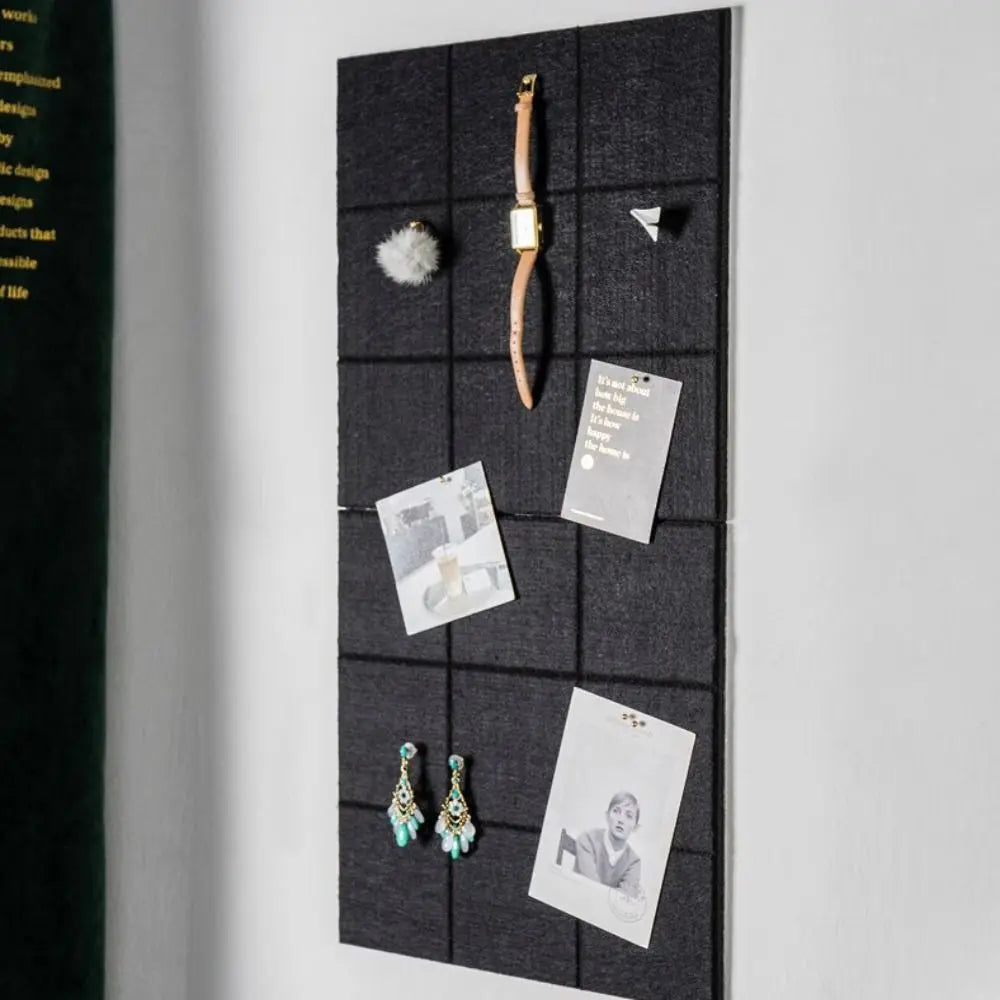 panneau rangement tissu quadrillé moderne minimaliste adhésif photos épingles lunettes cartes postales