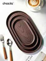 assiettes ovales marron marbre modernes set différentes tailles rangement maison decoration