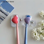 stylos kawaii pinces cheveux forme coeur accessoires girly mignon transparentes rose violet bleu blanc