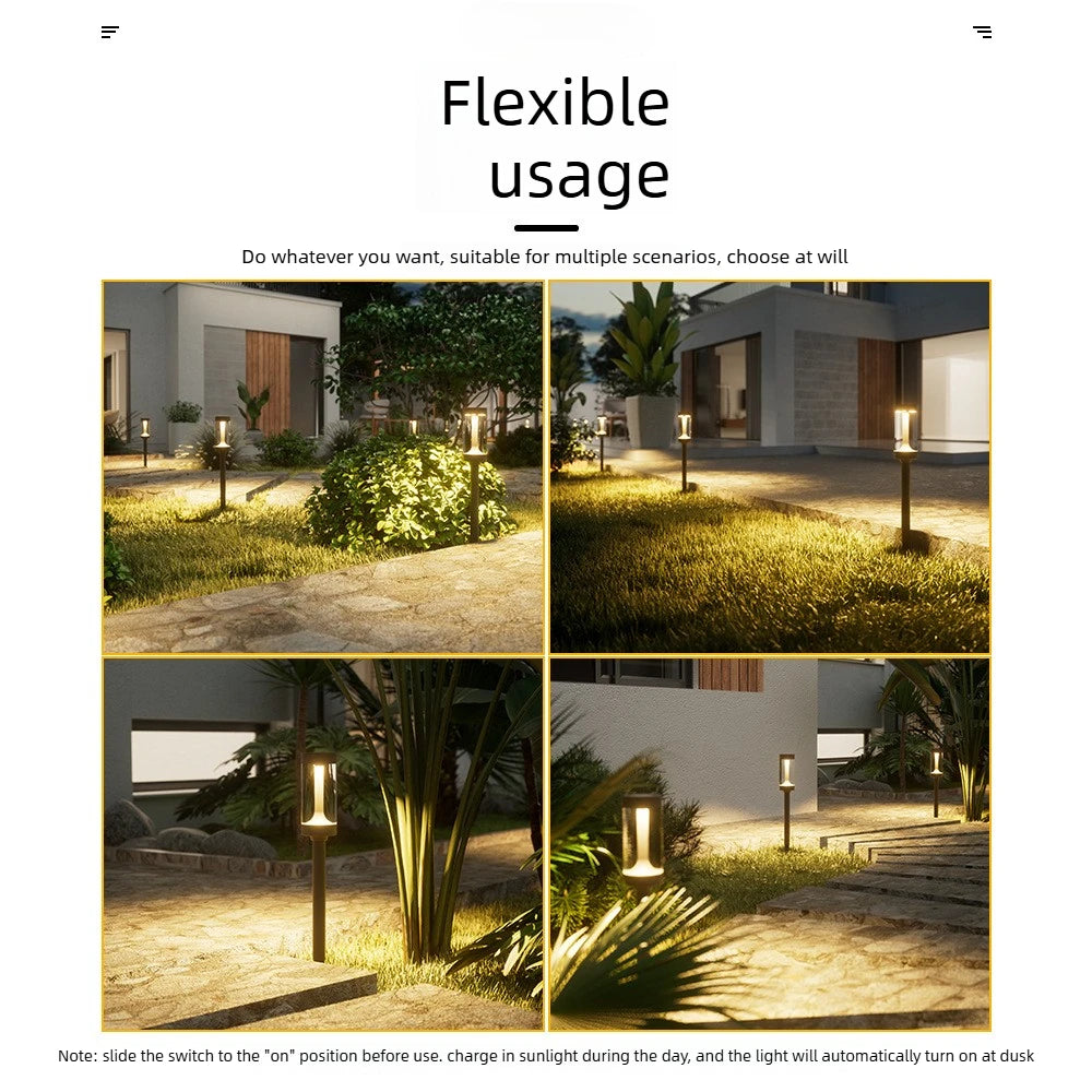 lumière solaire jardin moderne noire dorée 12v facile extérieure minimaliste