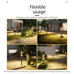 lumière solaire jardin moderne noire dorée 12v facile extérieure minimaliste
