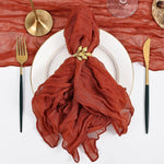 serviettes gaze coton bleu clair rayures fines élégantes mariage table décoration rustic farmhouse