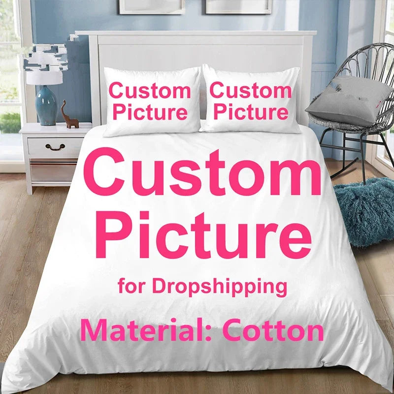 ensemble literie coton blanc impression 3d fermeture eclair duvet taies oreillers moderne minimaliste personnalisable