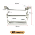 étagère pliable aluminium gris moderne clips rangement cuisine multiple utilisation 400mm 900mm blanc