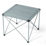 table pliante extérieure moderne gris métallisé pieds pliants sac rangement patio jardin