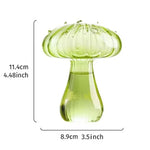 vase moderne transparent champignons colorés orange rouge bleu vert reflets