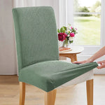 housse chaise marron foncé jacquard moderne élasthanne polyester extensible maison salon mariage