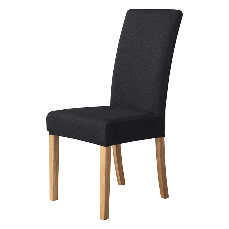 housse chaise moderne carreaux diagonaux beige gris rouge élasthanne polyester adhésif mariage banquet plage