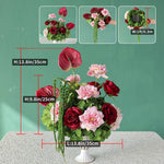 bouquet artificiel rouge rose hortensia anthurium arrangement floral décoration événement table maisonextérieur classic