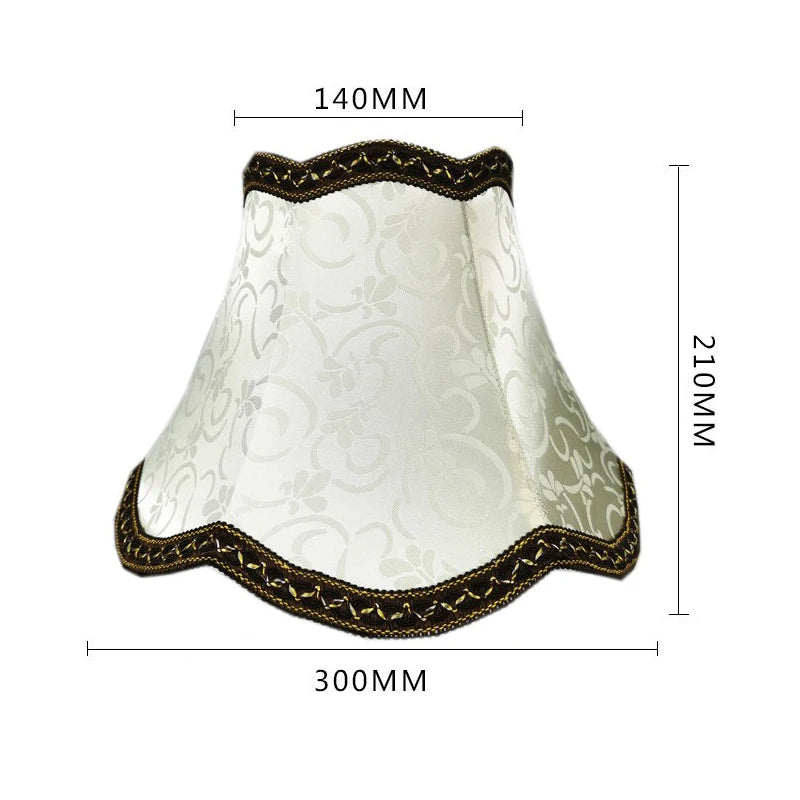 abat jour tissu floral broderie franges beige luxe décoration lampe table murale moderne