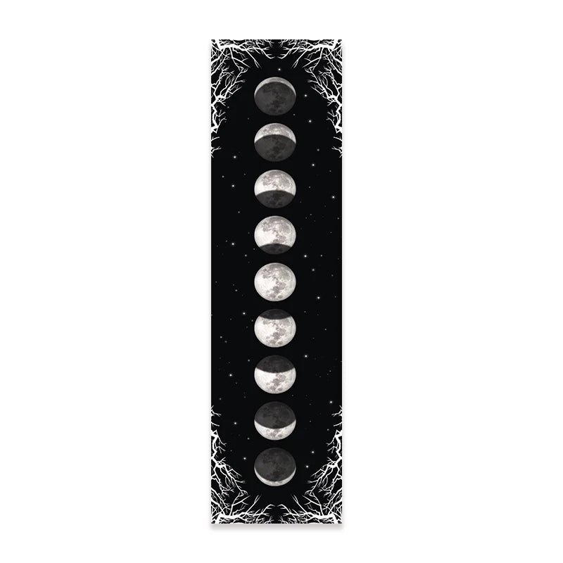 tapisserie moderne phase lune ciel étoilé noir blanc tenture murale minimaliste fleur jacquard polyester