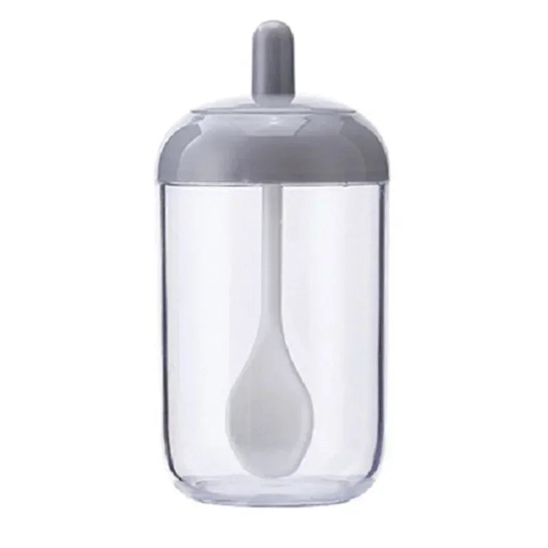 récipients épices condiments cuillère intégrée transparent moderne minimaliste respectueux environnement